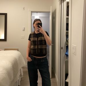 Wool Brown Plaid Vest